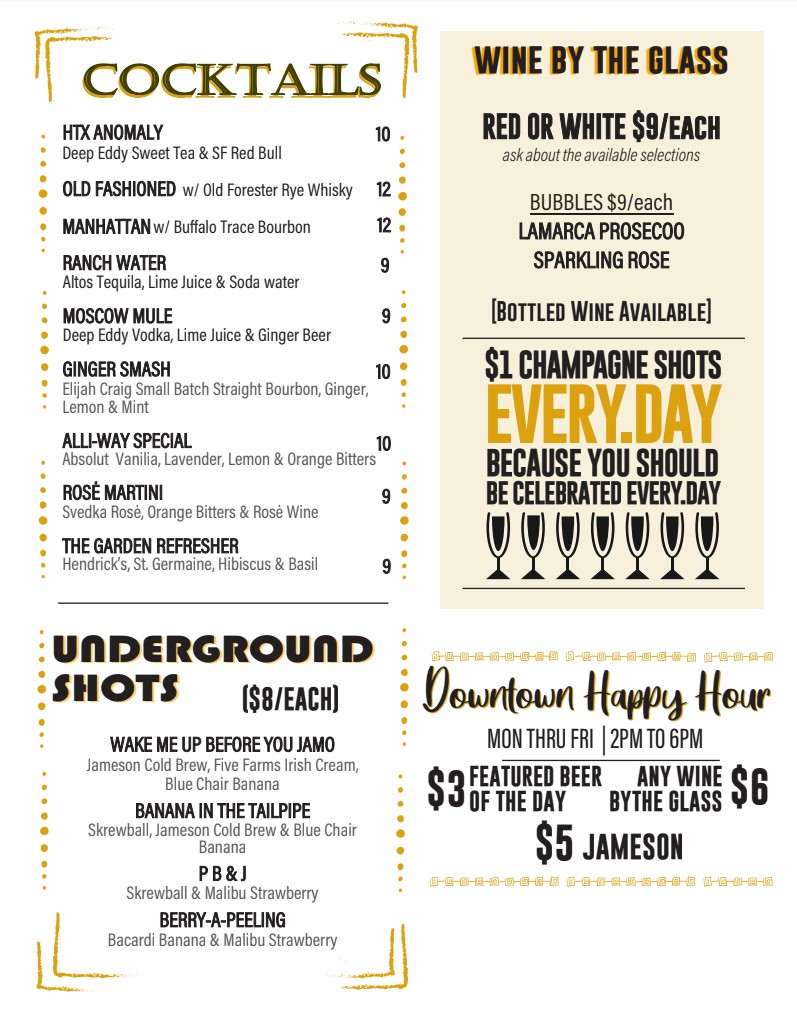 The Bar & Beer Garden Underground Hall