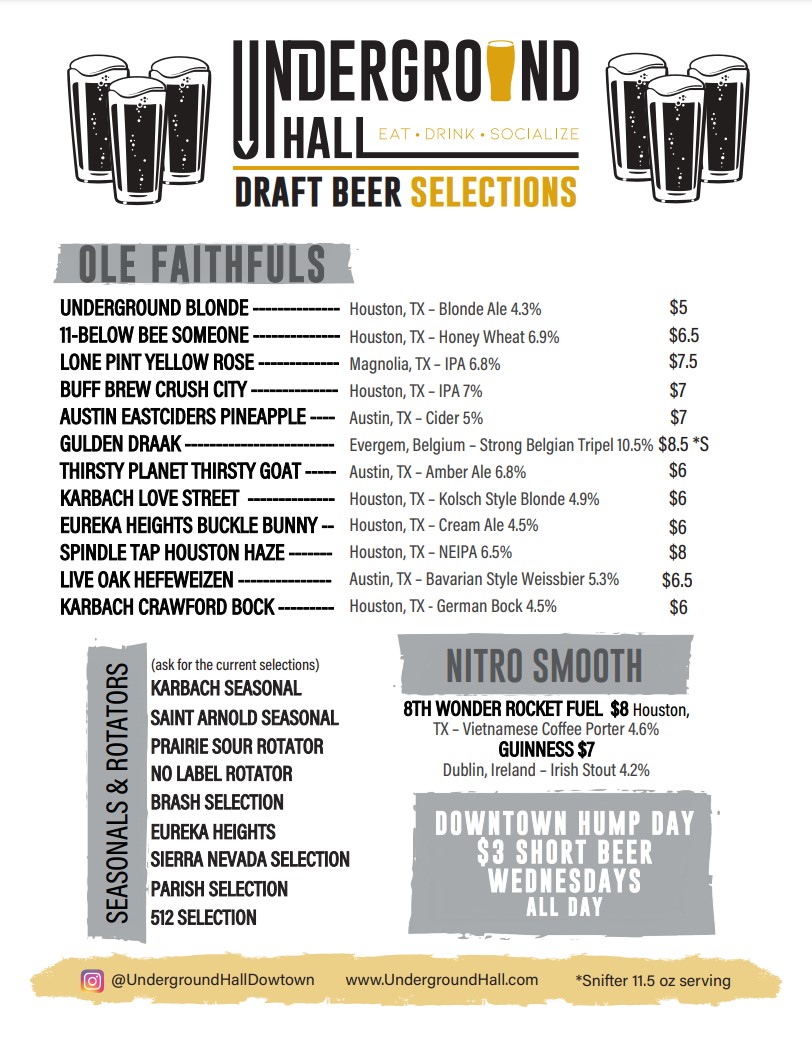 The Bar & Beer Garden Underground Hall